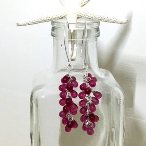 Plum colored waterfall earrings